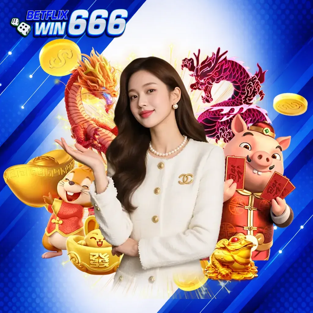 แบนเนอร์ betflixwin666 ธีมมังกรทองและความมั่งคั่ง คาสิโนและสล็อตออนไลน์ พร้อมโบนัสใหญ่ ปี 2026